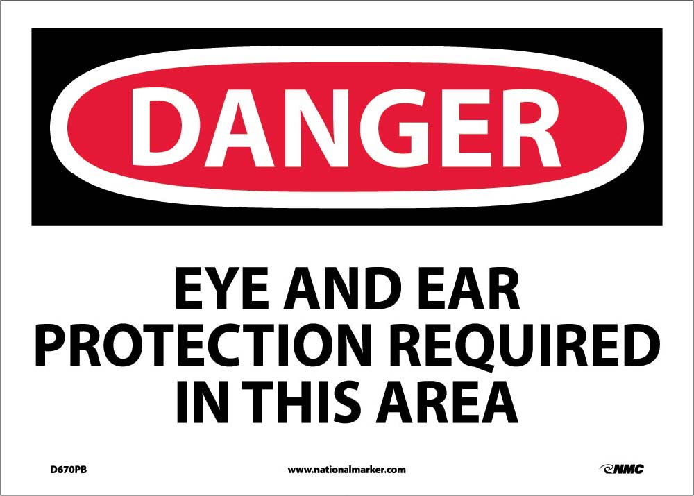 Danger Eye And Ear Protection Required In This Area Sign-eSafety Supplies, Inc