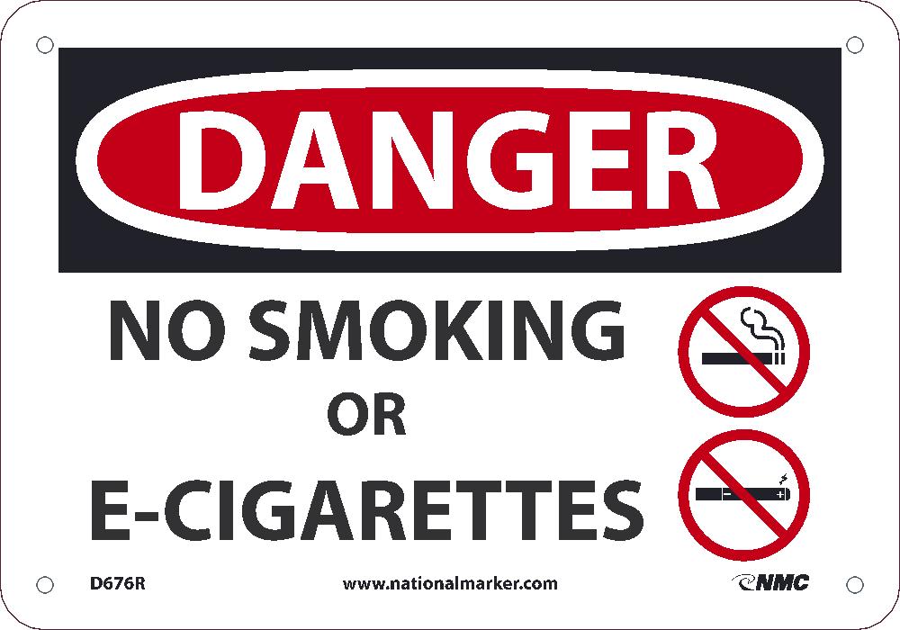 Danger No Smoking Or E-Cigarettes Sign-eSafety Supplies, Inc