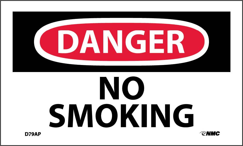 Danger No Smoking Label - 5 Pack-eSafety Supplies, Inc