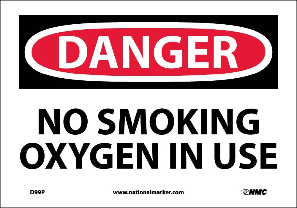 Danger No Smoking Oxygen In Use Sign-eSafety Supplies, Inc