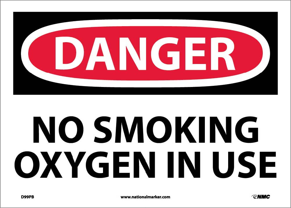 Danger No Smoking Oxygen In Use Sign-eSafety Supplies, Inc