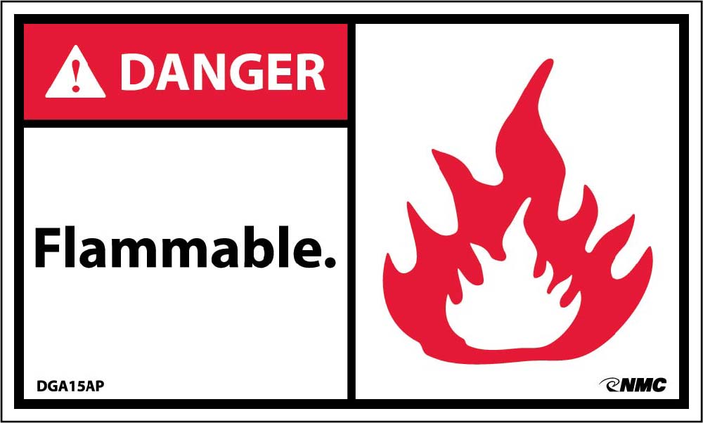 Danger Flammable Label - 5 Pack-eSafety Supplies, Inc