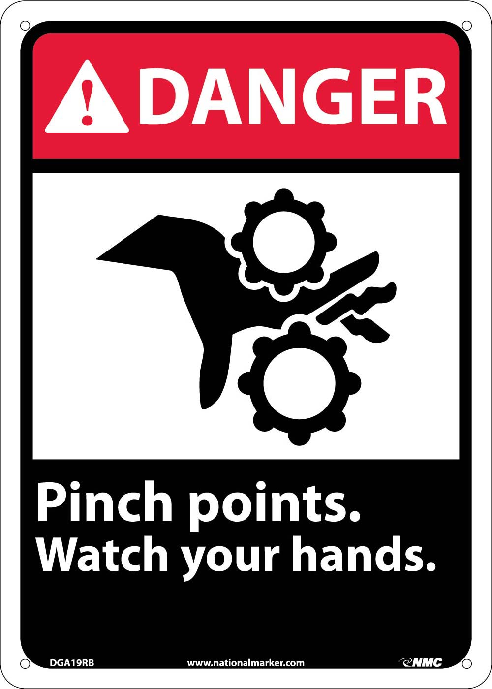 Danger Pinch Points Watch Your Hands Sign-eSafety Supplies, Inc