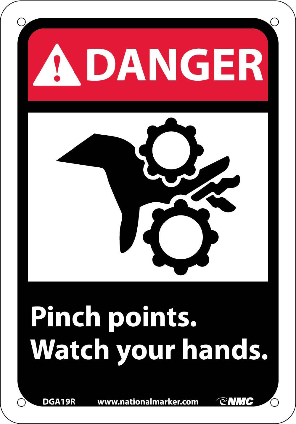 Danger Pinch Points Watch Your Hands Sign-eSafety Supplies, Inc