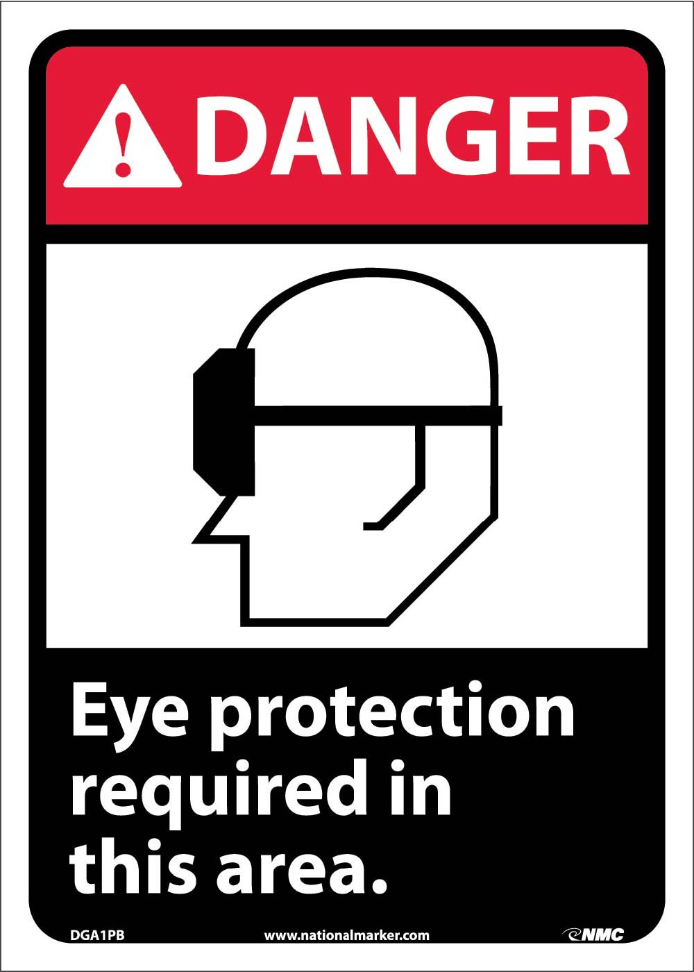 Danger Eye Protection Required In This Area Sign-eSafety Supplies, Inc