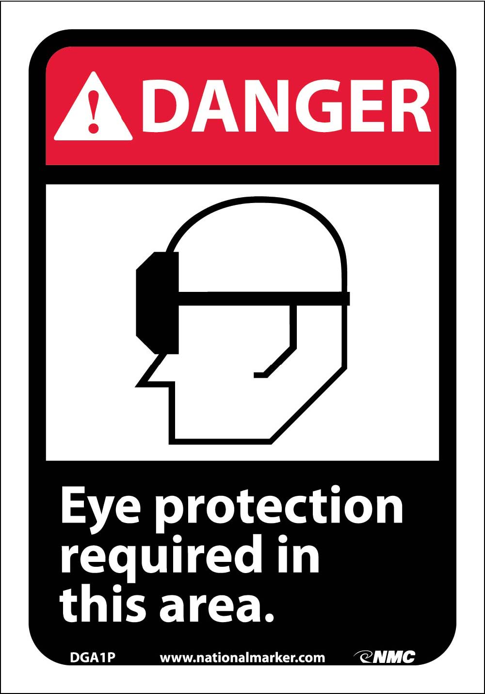 Danger Eye Protection Required In This Area Sign-eSafety Supplies, Inc