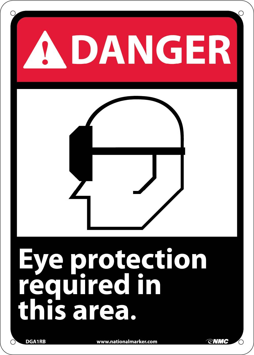 Danger Eye Protection Required In This Area Sign-eSafety Supplies, Inc