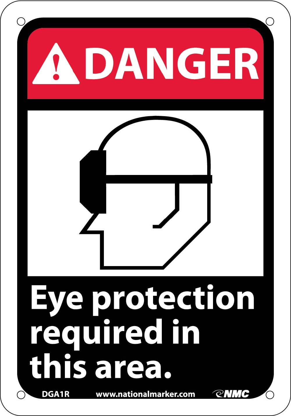 Danger Eye Protection Required In This Area Sign-eSafety Supplies, Inc