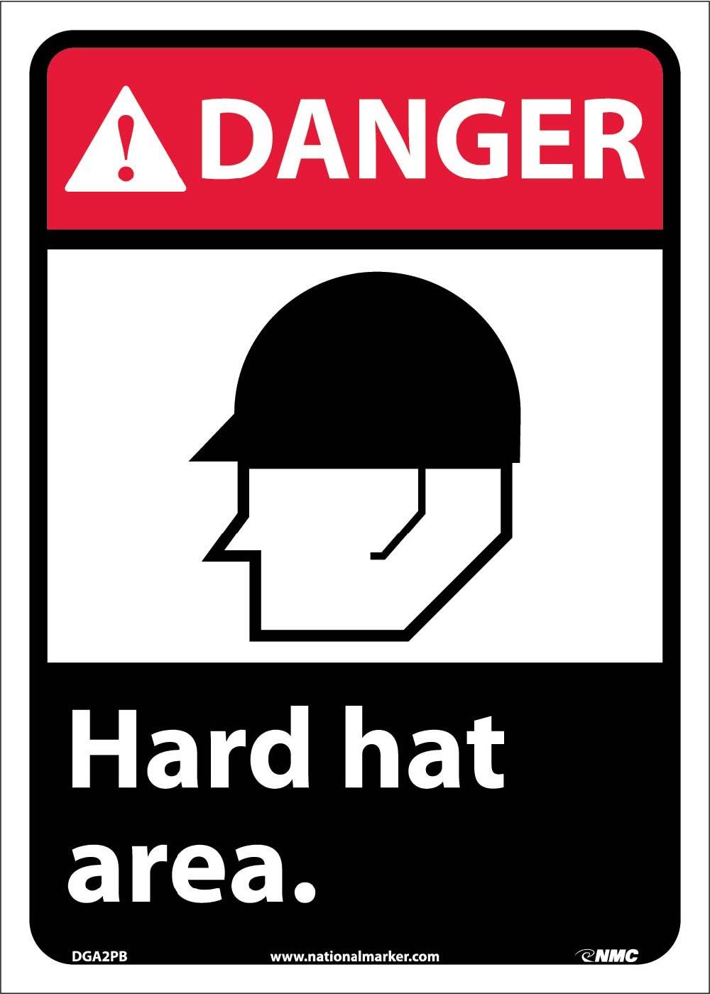 Danger Hard Hat Area Sign-eSafety Supplies, Inc