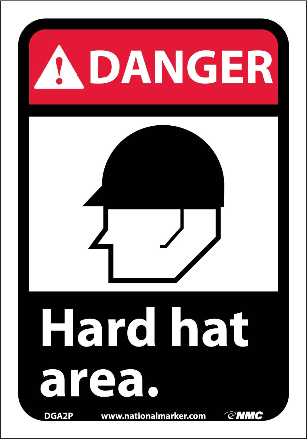 Danger Hard Hat Area Sign-eSafety Supplies, Inc