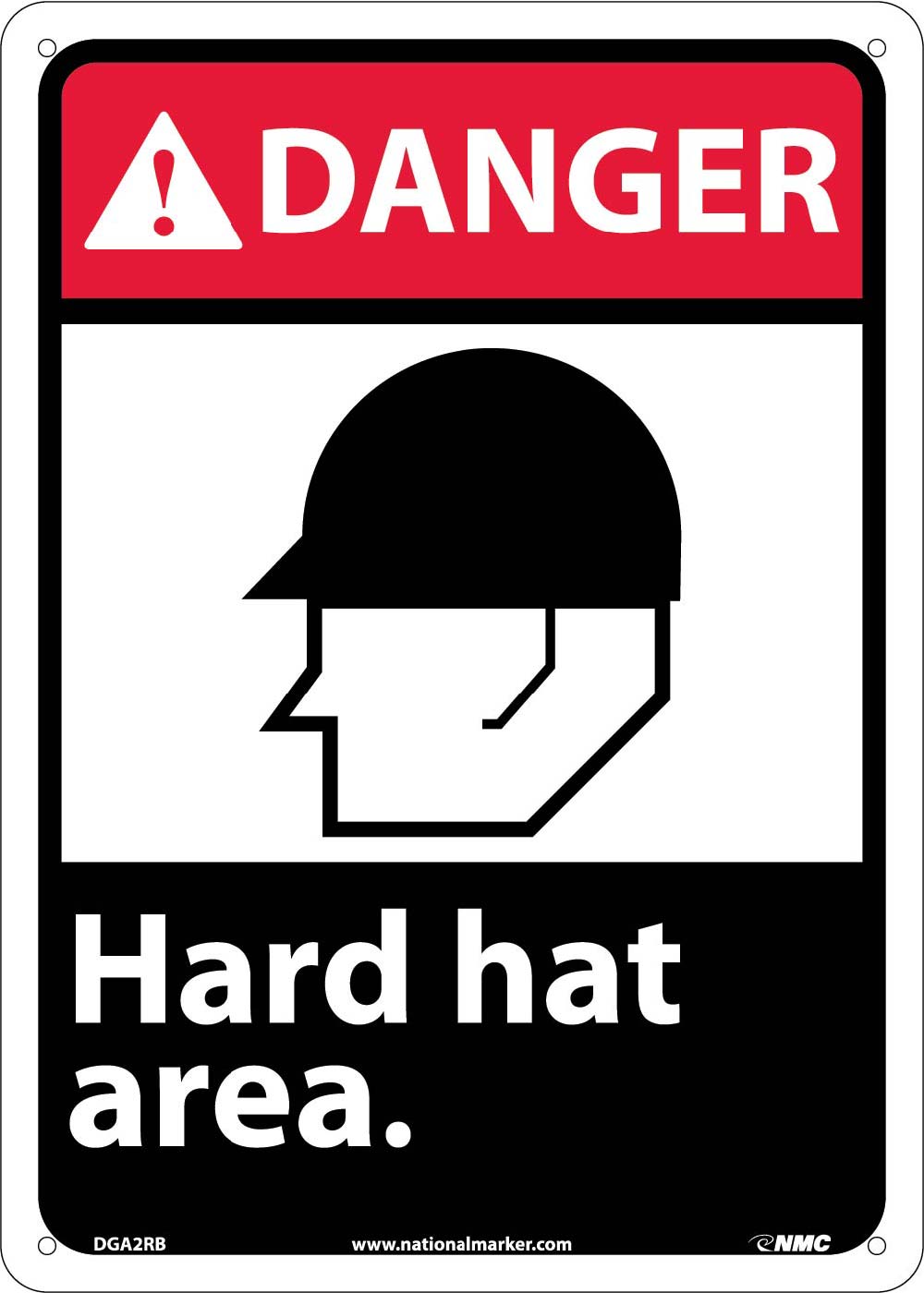 Danger Hard Hat Area Sign-eSafety Supplies, Inc