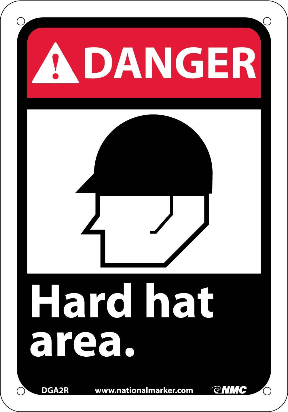 Danger Hard Hat Area Sign-eSafety Supplies, Inc