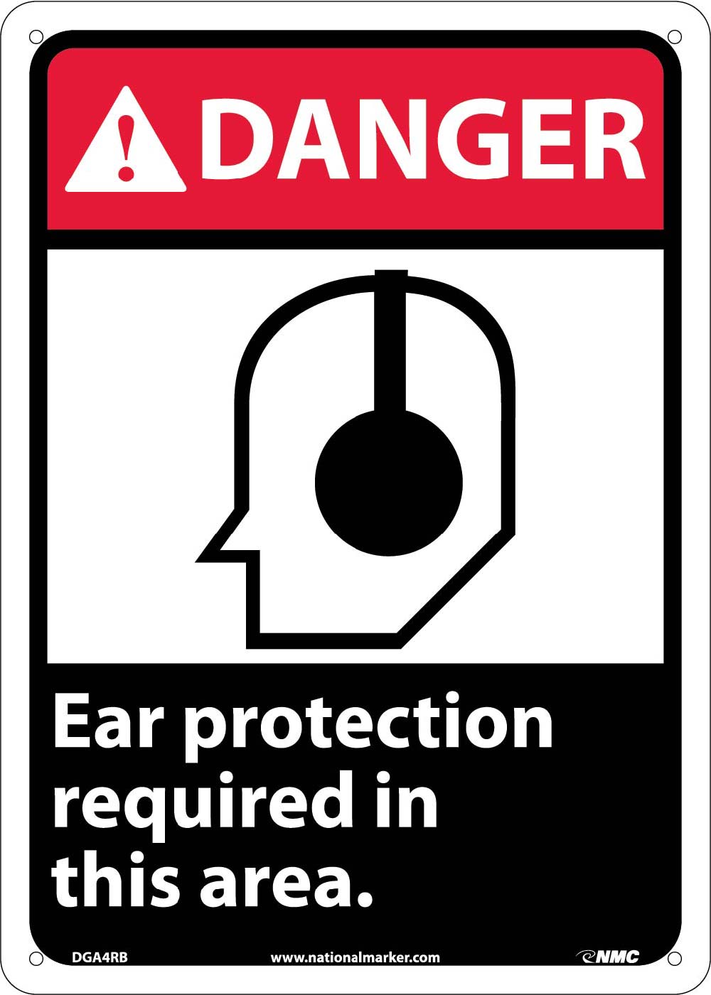 Danger Ear Protection Required In This Area Sign-eSafety Supplies, Inc