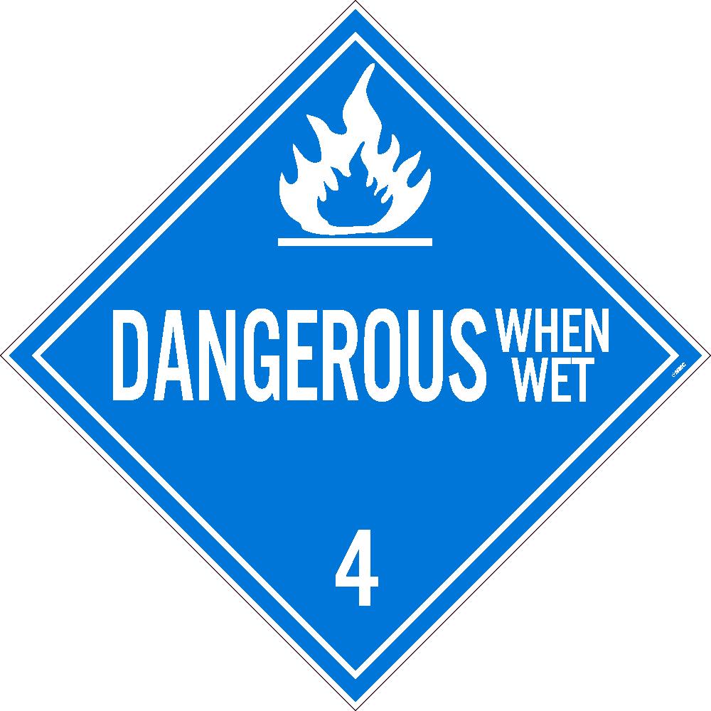 Placard, Dangerous When Wet 4, 10.75X10.75, Removable Ps Vinyl - DL47PR-eSafety Supplies, Inc