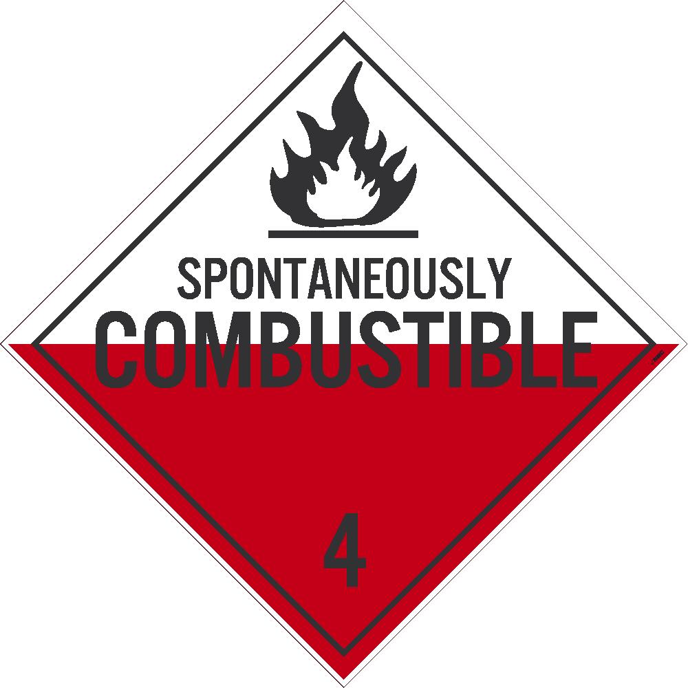 Placard, Spontaneously Combustible 4, 10.75X10.75, Tag Board - DL48TB-eSafety Supplies, Inc