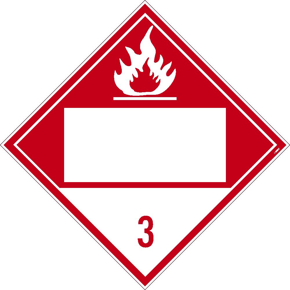 Placard, Flammable 3, Blank, 10.75X10.75, Pressure Sensitive Vinyl .0045, Pack 100 - DL65BP100-eSafety Supplies, Inc