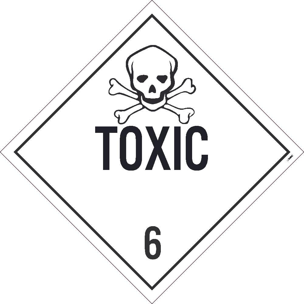 Placard, Toxic 6, 10.75X10.75, Pressure Sensitive Vinyl .0045, Pack 25 - DL87P25-eSafety Supplies, Inc