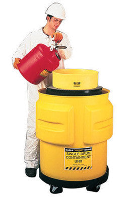 Eagle 31" X 33" Yellow Polyethylene 1-Drum Spill Control Containment Unit With 65 Gallon Spill Capacity Without Drain-eSafety Supplies, Inc