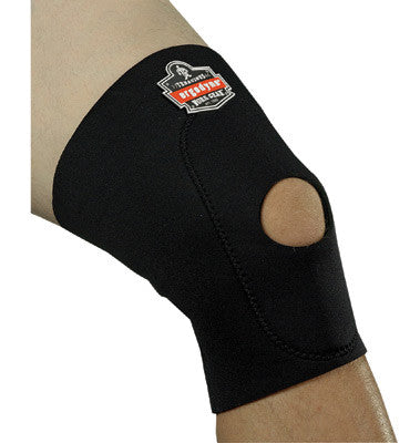 Ergodyne Large Black ProFlex 615 Neoprene Ambidextrous Single Layer Knee Sleeve With Hook And Loop Closure, Anterior Pad And Open Patella-eSafety Supplies, Inc