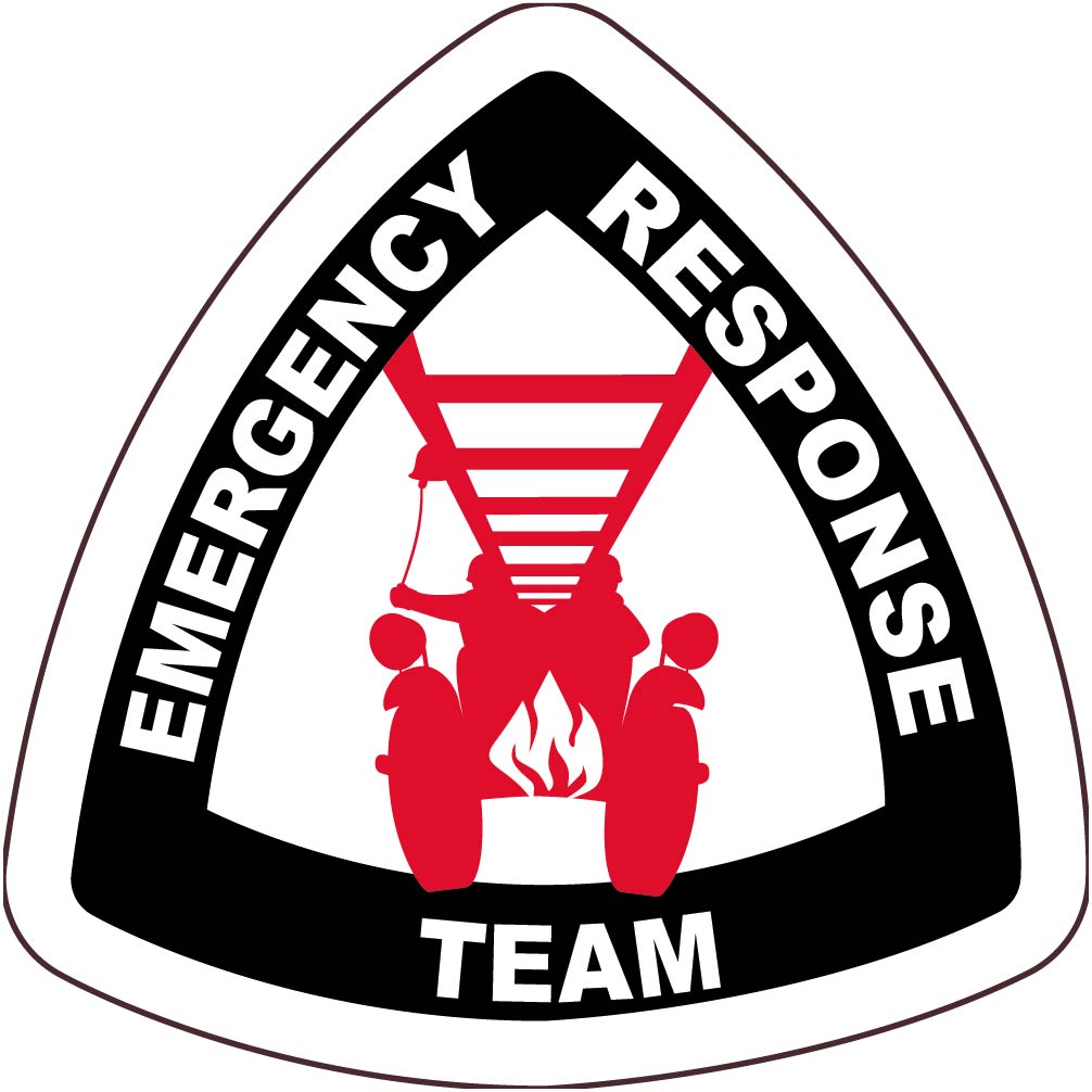 Hard Hat Emblem, Emergency Response Team, 2" X 2", Ps Vinyl - HH137-eSafety Supplies, Inc