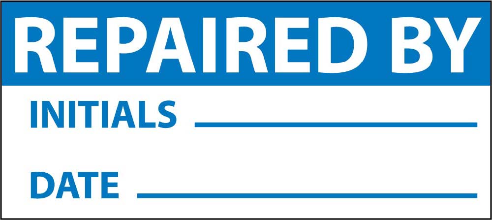 Repairs By Initials & Date Label - 3 Pack-eSafety Supplies, Inc