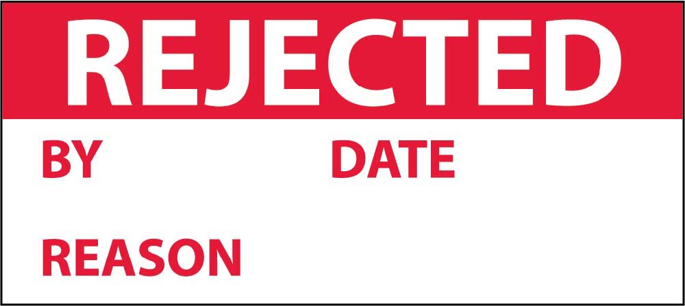 Rejected By Date Reason Label - 3 Pack-eSafety Supplies, Inc