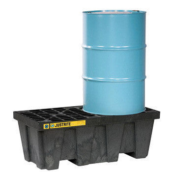 Justrite 66 Gallon Black EcoPolyBlend Polyethylene 2 Drum Pallet-eSafety Supplies, Inc