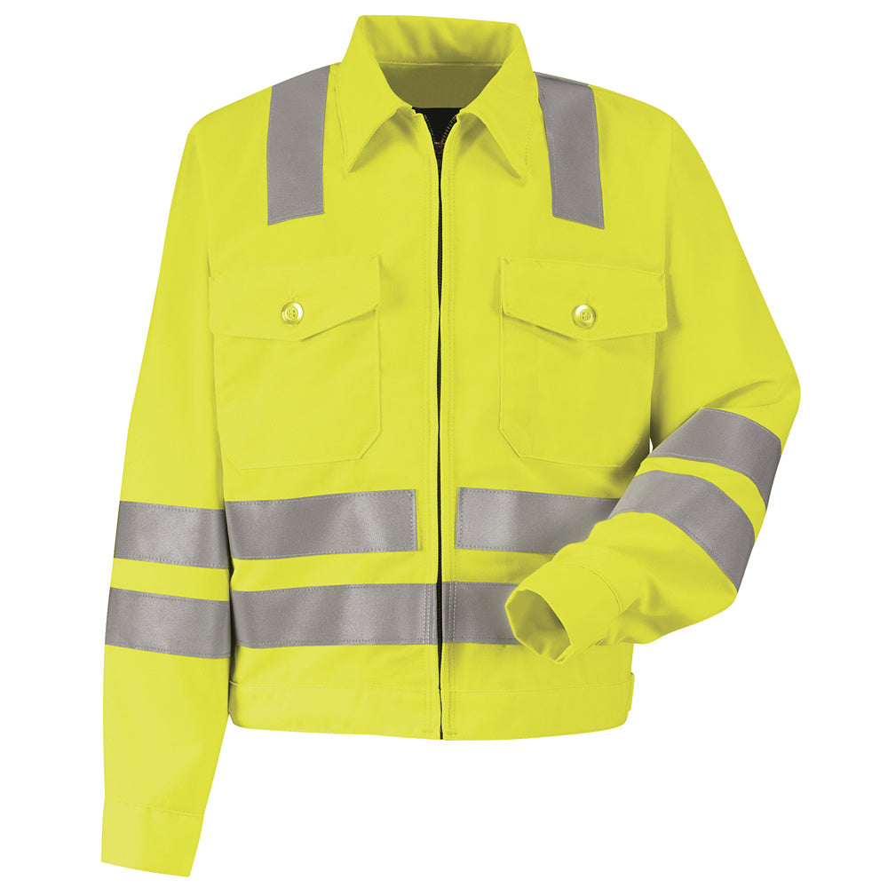 Red Kap Hi-Visibility Ike Jacket - Class 3 Level 2 JY32 - Fluorescent Yellow / Green-eSafety Supplies, Inc