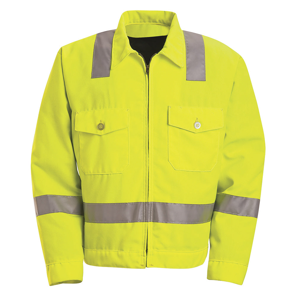 Red Kap Hi-Visibility Ike Jacket - Class 2 Level 2 JY32 - Fluorescent Yellow / Green-eSafety Supplies, Inc