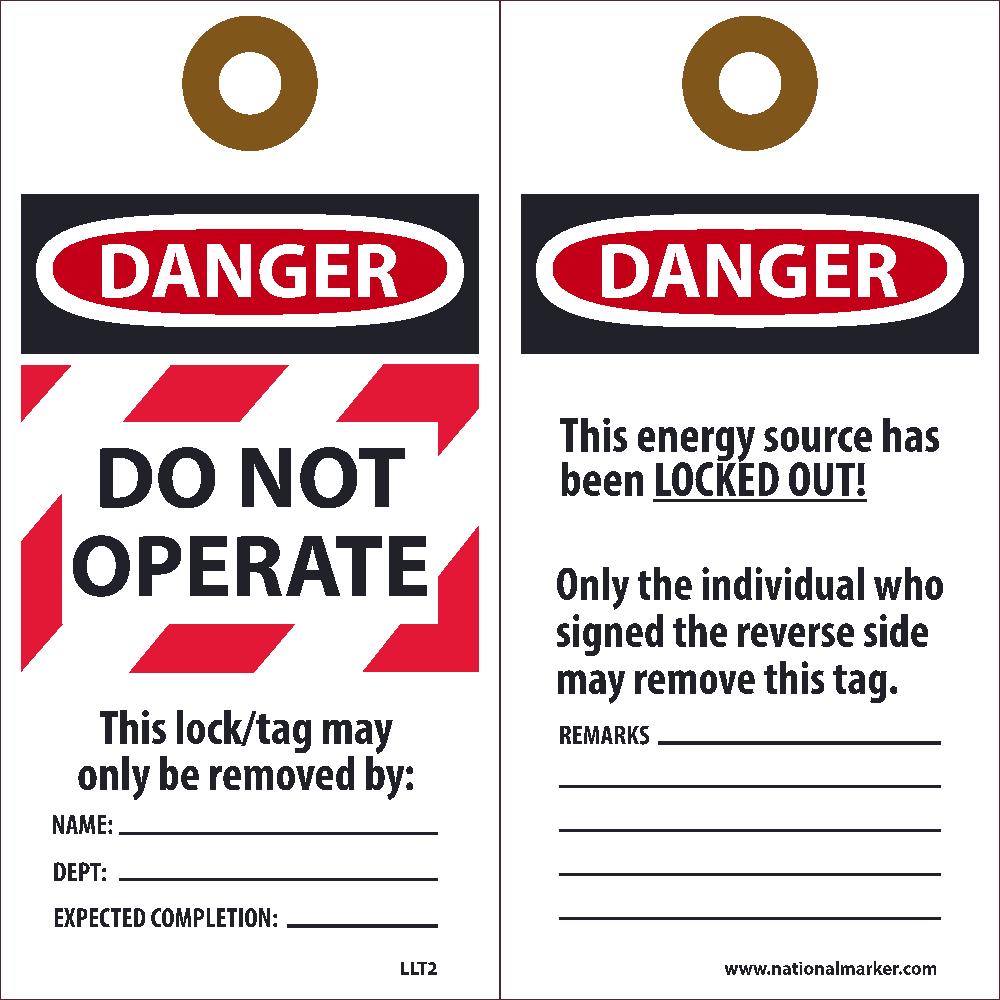 Danger Do Not Operate This Lock/Tag May Only Be Removed By Tag - Pack of 25-eSafety Supplies, Inc