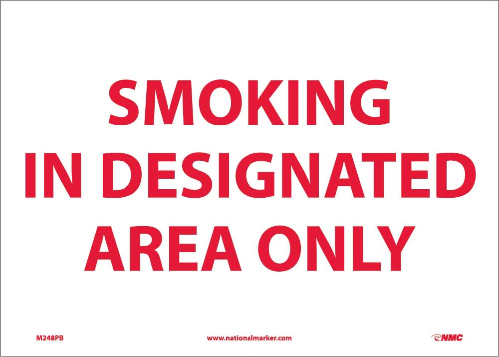 Smoking In Designated Area Only Sign-eSafety Supplies, Inc