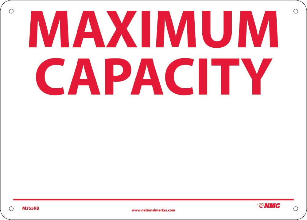 Maximum Capacity Sign-eSafety Supplies, Inc