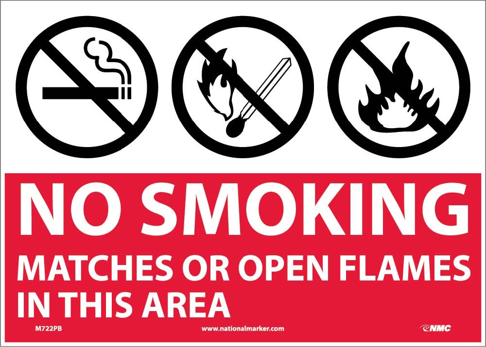 No Smoking Matches Or Open Flames In This Area Sign-eSafety Supplies, Inc