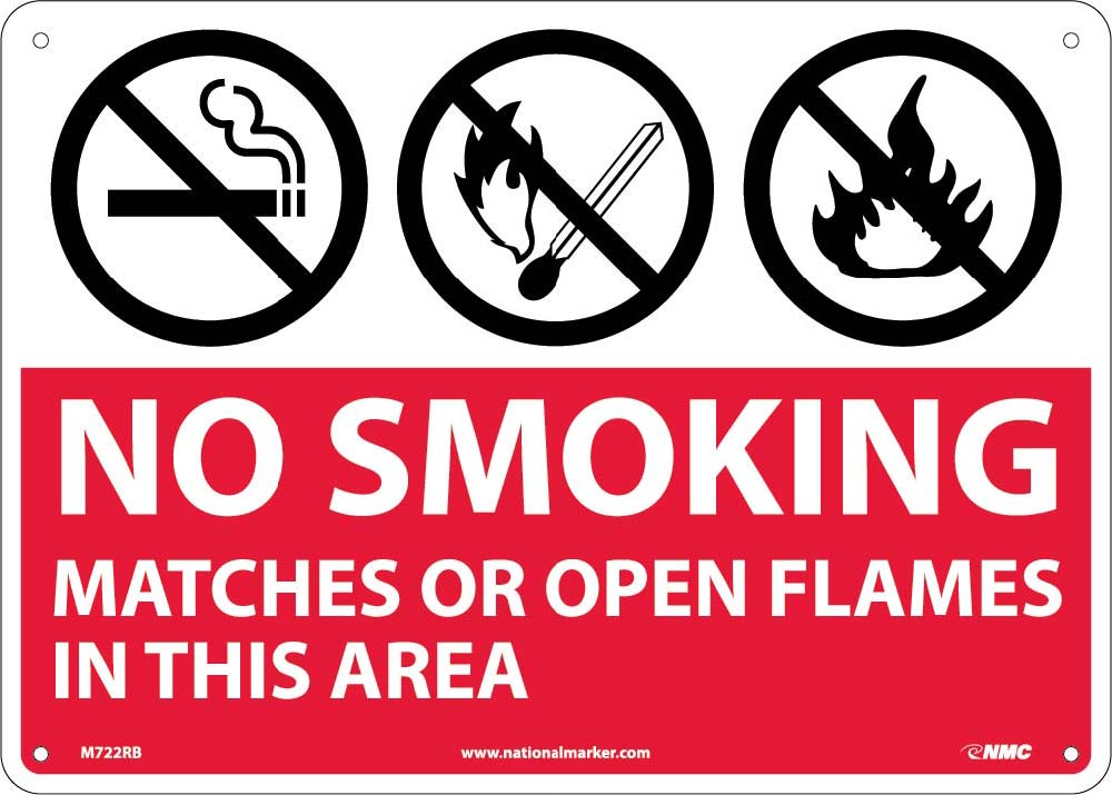 No Smoking Matches Or Open Flames In This Area Sign-eSafety Supplies, Inc