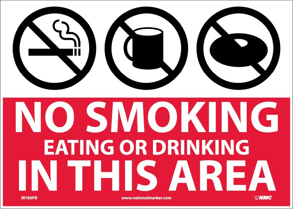 No Smoking Eating Or Drinking In This Area Sign-eSafety Supplies, Inc