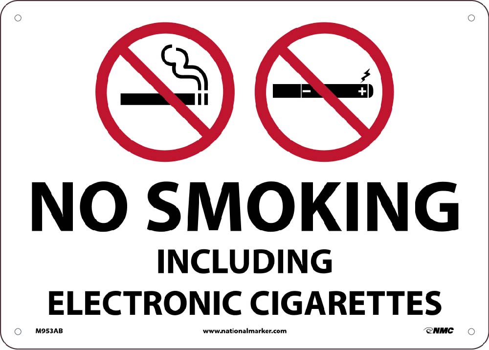 No Smoking Including E Cigarettes Sign-eSafety Supplies, Inc