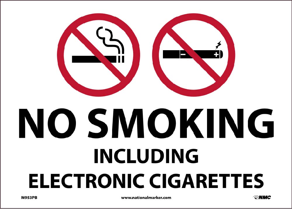 No Smoking Including E Cigarettes Sign-eSafety Supplies, Inc