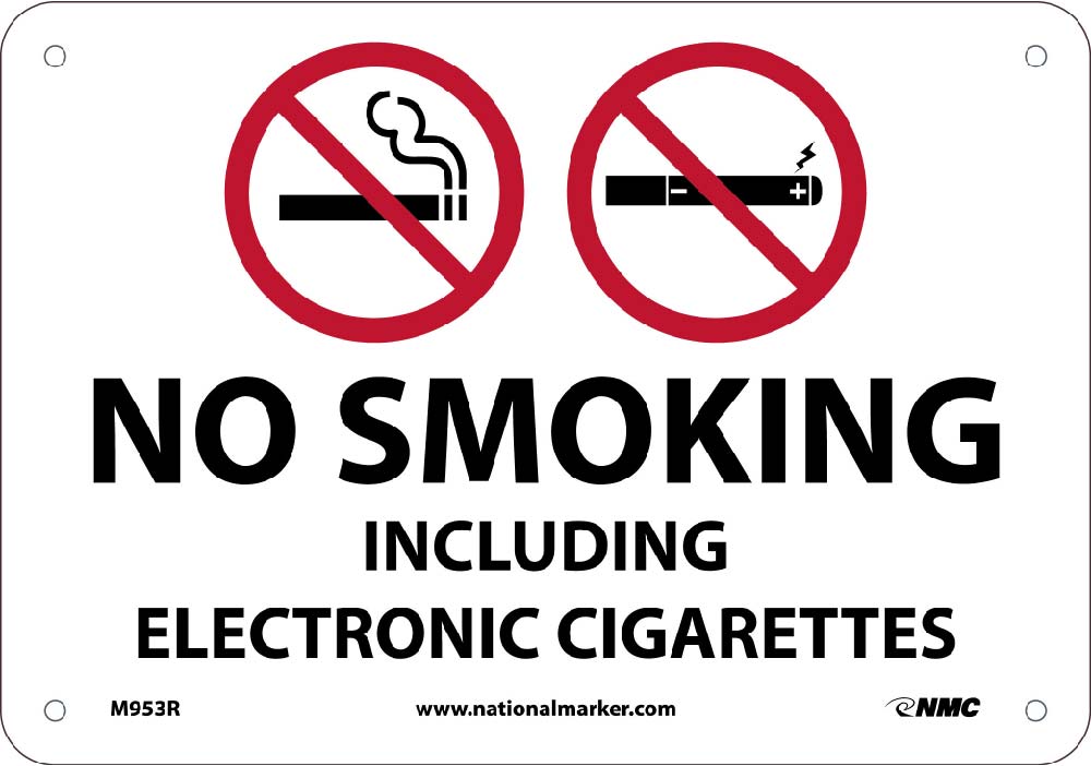 No Smoking Including E Cigarettes Sign-eSafety Supplies, Inc