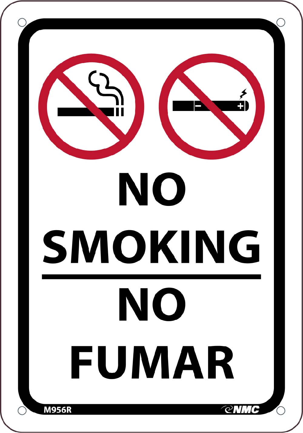 No Smoking Bilingual Sign-eSafety Supplies, Inc