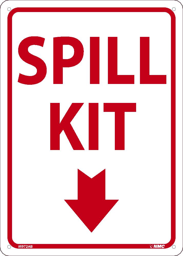 Spill Kit Sign With Graphic, 14 X 10, .040 Aluminum - M972AB-eSafety Supplies, Inc