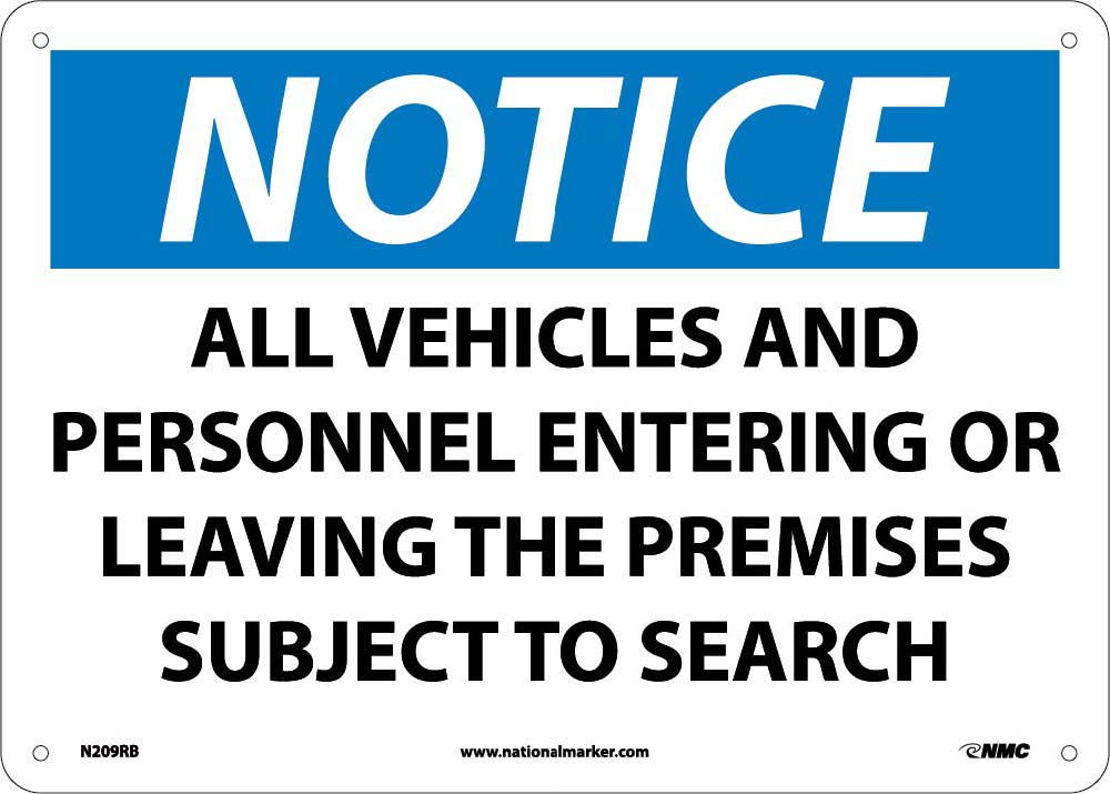 Notice Subject To Search Sign-eSafety Supplies, Inc