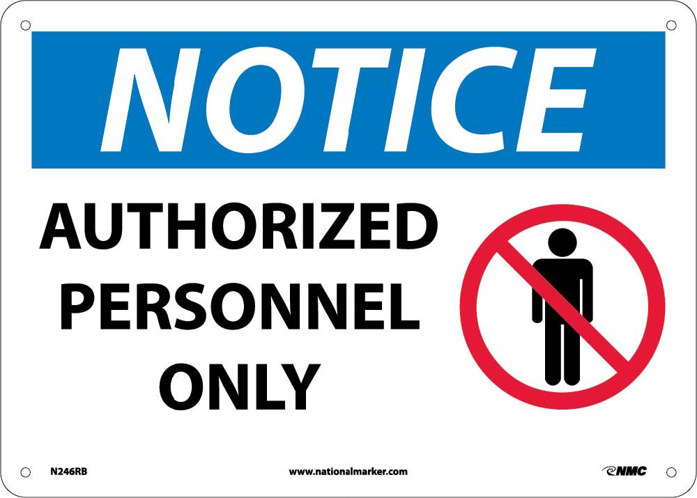 Notice Authorized Personnel Only Sign-eSafety Supplies, Inc