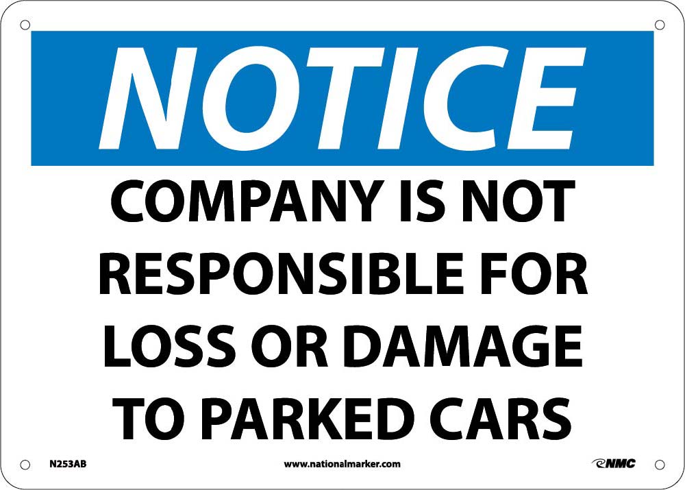 Company Is Not Responsible F.. Sign-eSafety Supplies, Inc