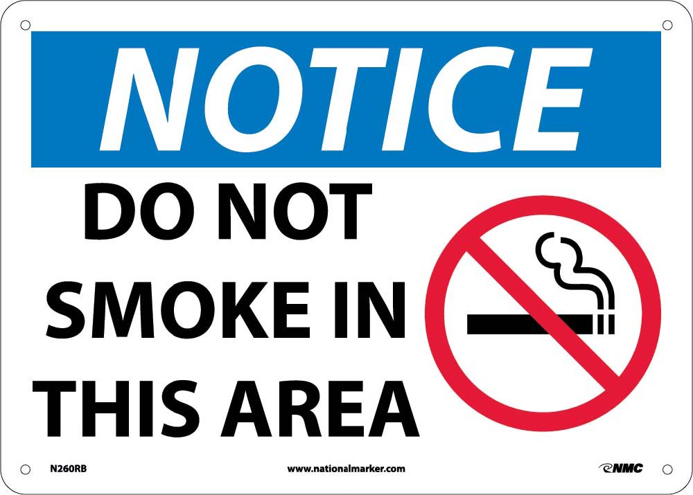 Notice Do Not Smoke In This Area Sign-eSafety Supplies, Inc