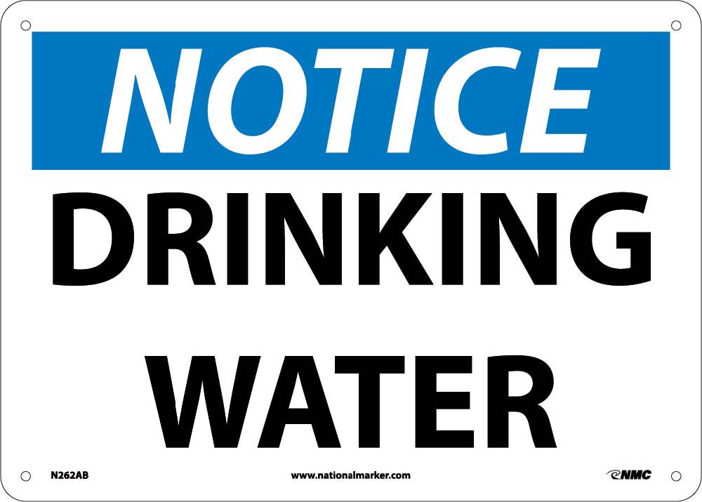 Notice Drinking Water Sign-eSafety Supplies, Inc