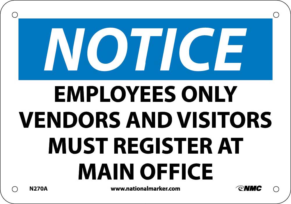 Notice Employees Only Sign-eSafety Supplies, Inc