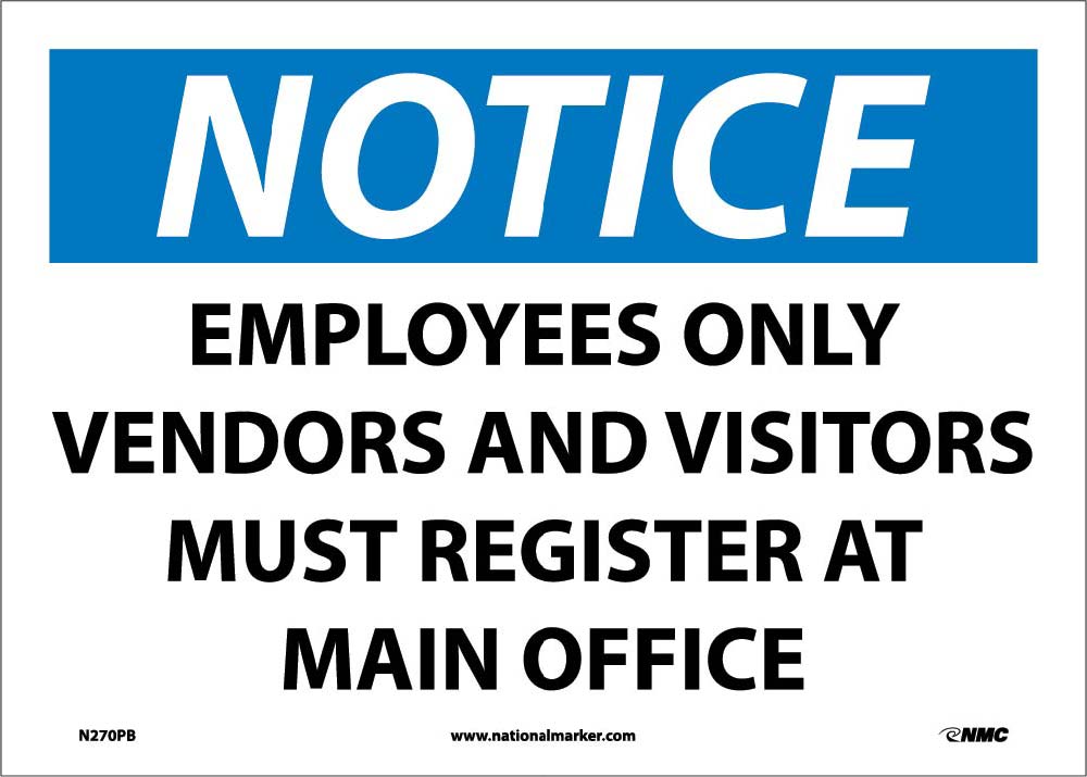 Notice Employees Only Sign-eSafety Supplies, Inc