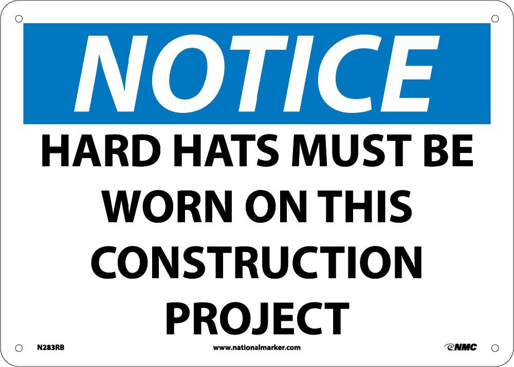 Notice Hard Hats Must Be Worn In This Area Sign-eSafety Supplies, Inc