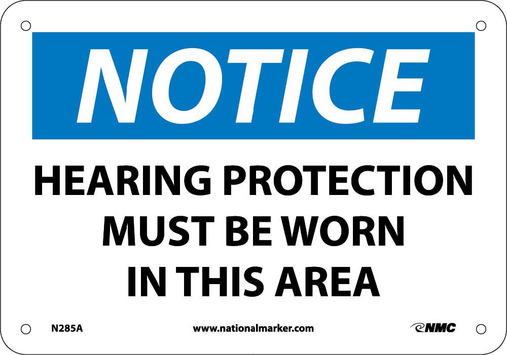 Notice Hearing Protection Must Be Worn Sign-eSafety Supplies, Inc