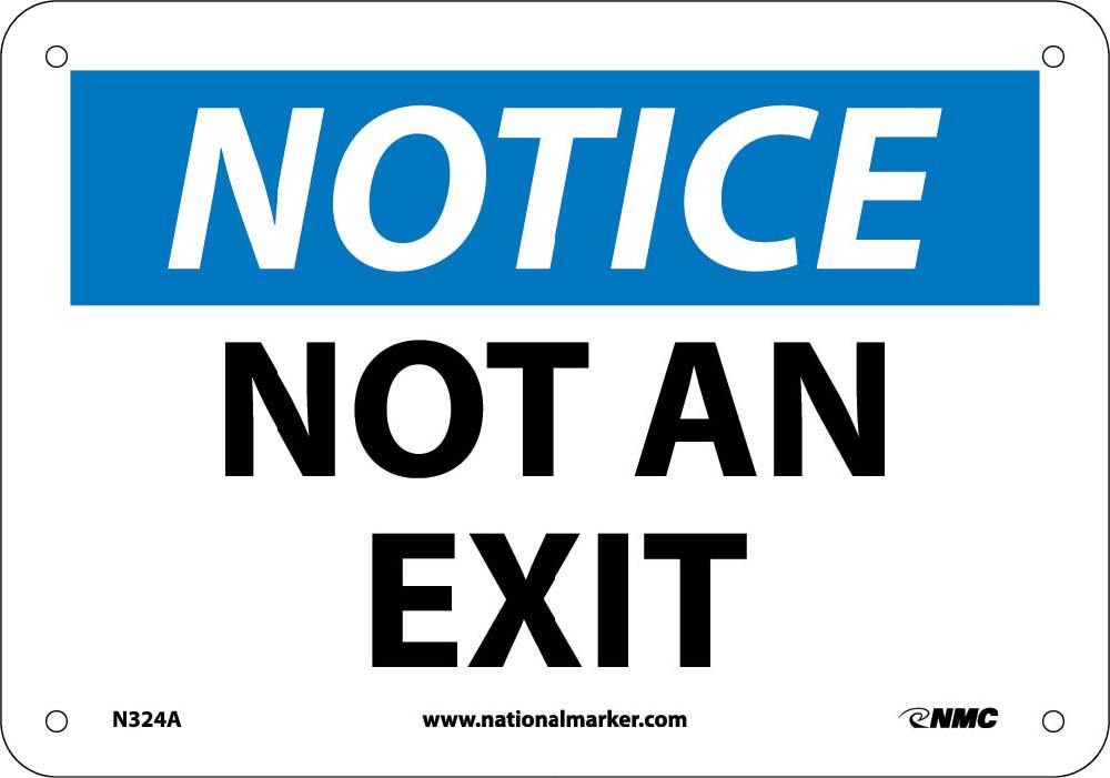 Notice Not An Exit Sign-eSafety Supplies, Inc